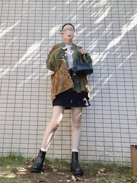 「GRL」｜「アイテム（MA-1）」を使った、chan-miさん（レディース・163cm）の秋コーディネート