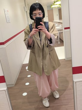 「THE YOn（ザヨン）のアイテム（パンツ）」を使った、ＴＡＢＡ 152センチさん（レディース・152cm）の春コーディネート