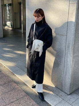 「Lui's（ルイス）のアイテム（トレンチコート）」を使った、Ranaさん（レディース・159cm）の冬コーディネート