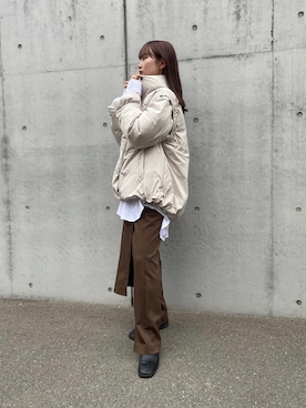 「Lui's（ルイス）のアイテム（ブルゾン）」を使った、Ranaさん（レディース・159cm）の秋コーディネート