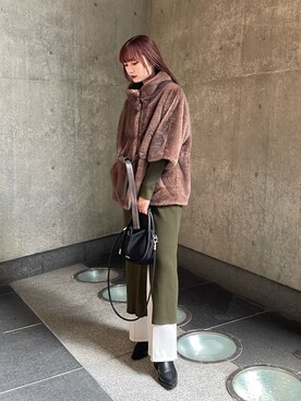 「Lui's（ルイス）のアイテム（その他アウター）」を使った、Ranaさん（レディース・159cm）の冬コーディネート