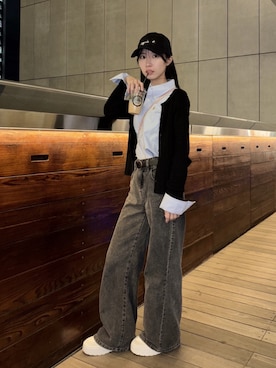 「アイテム（キャップ）」を使った、miuさん（レディース・152cm）の秋コーディネート