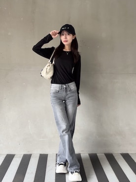 「agnes b.（アニエスベー）のアイテム」を使った、miuさん（レディース・152cm）の秋コーディネート