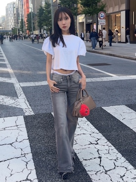 「H&M（エイチ・アンド・エム）のアイテム（パンツ）」を使った、miuさん（レディース・152cm）の夏コーディネート
