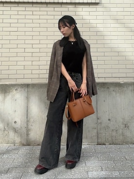 「Bershka（ベルシュカ）のアイテム」を使った、miuさん（レディース・152cm）の秋コーディネート