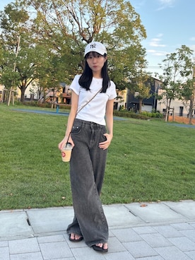 「アイテム（ビーチサンダル）」を使った、miuさん（レディース・152cm）の夏コーディネート