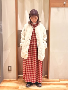 「ボア」｜「アイテム（シャツワンピース）」を使った、と ま る 🎀さん（レディース・151cm）の冬コーディネート