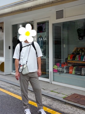 「アイテム（バックパック/リュック）」を使った、bambooさん（メンズ・181cm）の夏コーディネート
