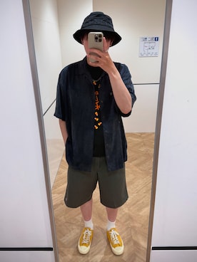 「EXCELSIOR（エクセルシオール）のアイテム」を使った、がんぽん兄さん（メンズ・176cm）の夏コーディネート