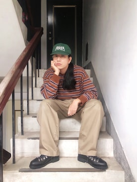 「アイテム（チノパンツ）」を使った、高中さん（メンズ・175cm）の秋コーディネート