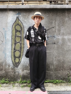 「GEORGE COX（ジョージコックス）のアイテム」を使った、高中さん（メンズ・175cm）の夏コーディネート