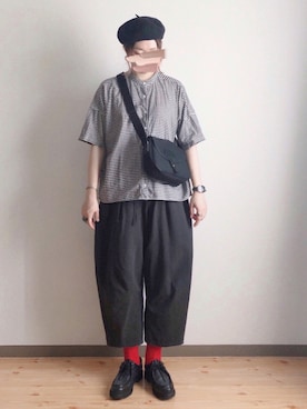 「アイテム（ハンチング/ベレー帽）」を使った、ta_ma_☺︎さん（レディース・167cm）の夏コーディネート