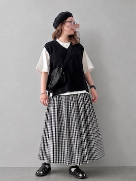 「アイテム（ベスト）」を使った、ta_ma_☺︎さん（レディース・167cm）の秋コーディネート