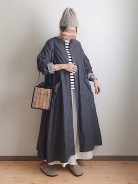 「ケーブルニット」｜「アイテム（シャツワンピース）」を使った、ta_ma_☺︎さん（レディース・167cm）の秋コーディネート