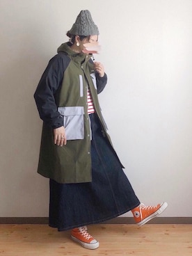 「アイテム（マウンテンパーカー）」を使った、ta_ma_☺︎さん（レディース・167cm）の秋コーディネート