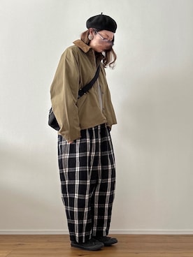 「アイテム（ハンチング/ベレー帽）」を使った、ta_ma_☺︎さん（レディース・167cm）の冬コーディネート