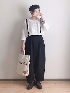 「niko and...（ニコアンド）のオリジナルカラーベレー【niko and ...】（ハンチング/ベレー帽）」を使った、ta_ma_☺︎さん（レディース・167cm）の秋コーディネート