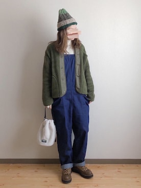 「johnbull」｜「アイテム（サロペット/オーバーオール）」を使った、ta_ma_☺︎さん（レディース・167cm）の冬コーディネート