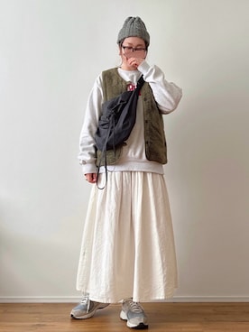 「アイテム（ベスト）」を使った、ta_ma_☺︎さん（レディース・167cm）の冬コーディネート