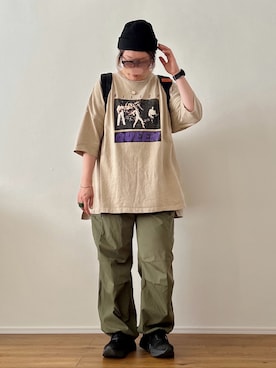 「アイテム（カーゴパンツ）」を使った、ta_ma_☺︎さん（レディース・167cm）の秋コーディネート