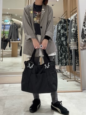 「ear PAPILLONNER（イアパピヨネ）のアイテム」を使った、mai＊さん（レディース・161cm）の春コーディネート