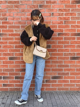 「SPINNS(スピンズ)のアイテム(バレッタ/ヘアクリップ)」を使った、mai*さん(レディース・161cm)の冬コーディネート