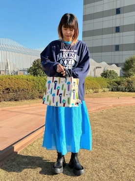 「ear PAPILLONNER（イアパピヨネ）のアイテム」を使った、mai＊さん（レディース・161cm）の冬コーディネート