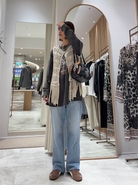 「ear PAPILLONNER（イアパピヨネ）のアイテム」を使った、mai＊さん（レディース・161cm）の春コーディネート