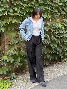 「秋服コーデ」｜「アイテム（デニムジャケット）」を使った、ykn0さん（レディース・158cm）の秋コーディネート