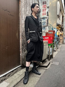 「COMME des GARCONS（コムデギャルソン）のアイテム」を使った、niboshi204さん（メンズ・183cm）の秋コーディネート