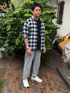 「UNIQLO（ユニクロ）のアイテム（シャツ/ブラウス、その他）」を使った、こうさん（メンズ・161cm）の夏コーディネート