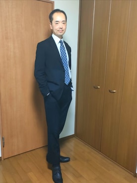 「アイテム（スーツセット）」を使った、takanbou4936さん（メンズ・182cm）の秋コーディネート