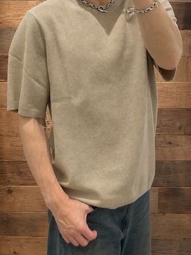 「UNIQLO（ユニクロ）のアイテム（ニット/セーター、ベージュ系）」を使った、RENさん（メンズ・170cm）の夏コーディネート