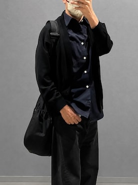 「UNIQLO（ユニクロ）のパフィーショルダーバッグ（ショルダーバッグ、ブラック系）」を使った、RENさん（メンズ・170cm）の夏コーディネート