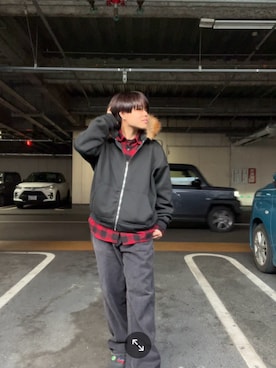 「YOLO（ヨーロ）のアイテム（ジャケット/アウター）」を使った、0alien66さん（レディース・161cm）の冬コーディネート