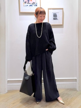 「体型カバー」｜「アイテム（アクセサリー）」を使った、CHIEさん（レディース・158cm）の冬コーディネート