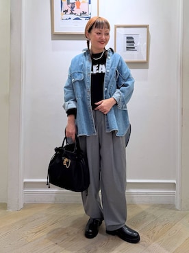 「BABYLONE（バビロン）のサイドゴアレザーブーツ（ブーツ）」を使った、CHIEさん（レディース・158cm）の秋コーディネート