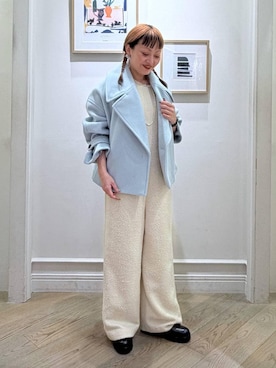 「アイテム（ピーコート）」を使った、CHIEさん（レディース・158cm）の秋コーディネート