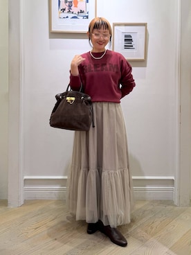 「アイテム（ネックレス）」を使った、CHIEさん（レディース・158cm・40代）の秋コーディネート