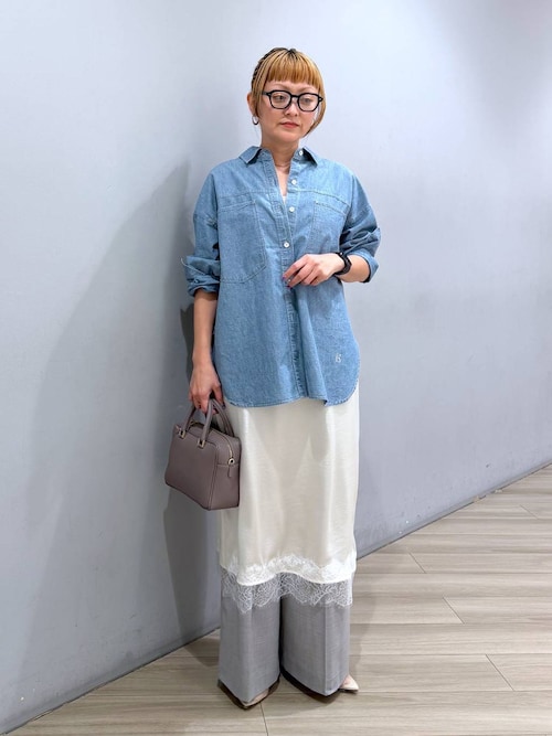 バビロン BABYLONE 25AW シャンブレーワークシャツ長袖 F ブルー BABYLONE｜シャンブレーワークシャツ | Rakuten Fashion(楽天