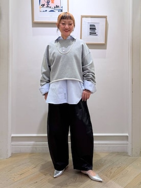 「アイテム（ネックレス）」を使った、CHIEさん（レディース・158cm・40代）の冬コーディネート