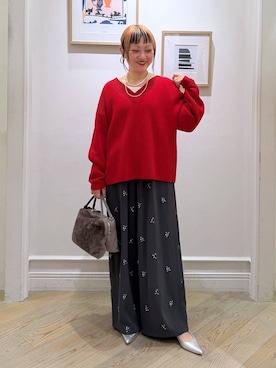 「アイテム（アクセサリー、グレー系）」を使った、CHIEさん（レディース・158cm）の秋コーディネート