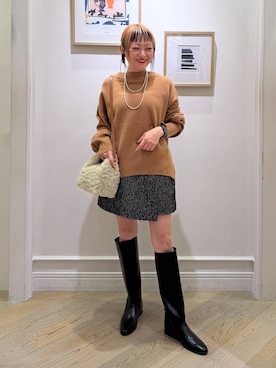 「アイテム（ネックレス）」を使った、CHIEさん（レディース・158cm・40代）の秋コーディネート