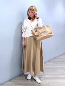 「NOMADIS（ノマディス）のアイテム」を使った、CHIEさん（レディース・158cm）の春コーディネート