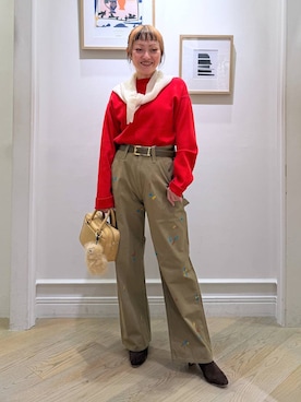 「アイテム（財布/小物、ベージュ系）」を使った、CHIEさん（レディース・158cm）の冬コーディネート