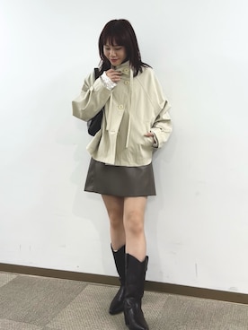 「mystic（ミスティック）のウエスタンブーツ（ブーツ）」を使った、mika🍊さん（レディース・155cm）の冬コーディネート