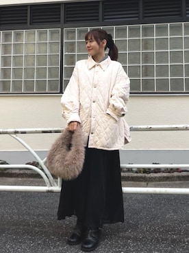 「アイテム（シュシュ）」を使った、mika🍊さん（レディース・155cm）の冬コーディネート