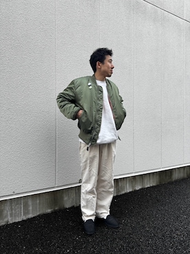 「アイテム（MA-1）」を使った、sawakita-3さん（メンズ・169cm）の冬コーディネート