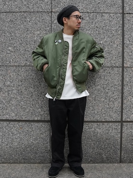 「Alpha Industries（アルファインダストリーズ）のアイテム」を使った、sawakitaさん（メンズ・170cm）の春コーディネート