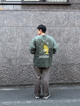 「Alpha Industries（アルファインダストリーズ）のアイテム」を使った、sawakita-3さん（メンズ・169cm）の冬コーディネート